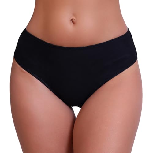 Halcurt Women's Mid Waisted Bikini Swim Bottoms Cheeky Swimsuit Bottoms