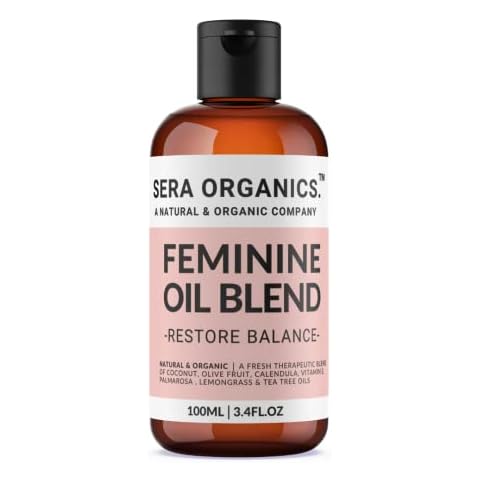Feminine Intimate Oil - Relieves Vaginal Odour, Itching, Irritation, Vaginal Dryness Moisturiser Treatment, Vulva Vaginal Lubricant for Menopause Support Itching & Odour (100ml) by Sera Organics Cover