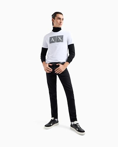 Armani Exchange Men's Rectangular Box Armani Exchange Logo T-Shirt (Pack of 1)