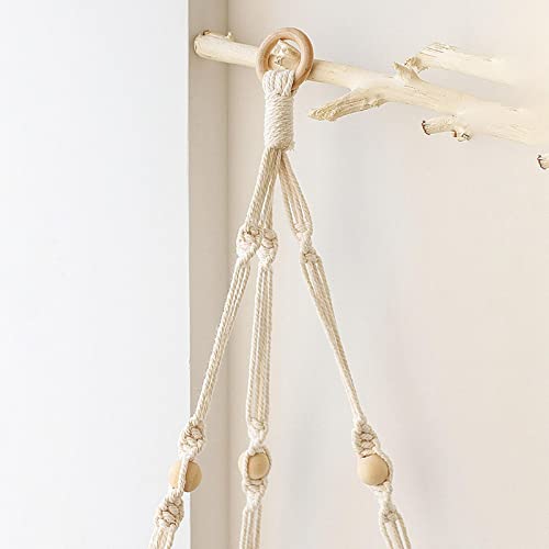 Étagère suspendue macramé bois étagère murale corde suspendue - 5