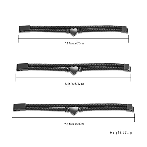 memorial jewelry Cremation Bracelet with Clasp Beads Cowhide Multi-Layer Braided Leather Urn Bracelet for Men Women2