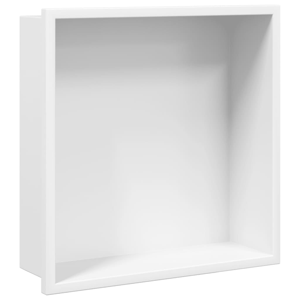 Nicchia per Doccia Bianco Opaco 32x32x9cm Acciaio Inox