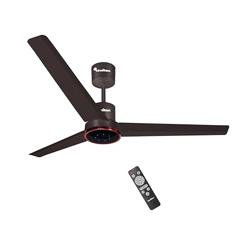 Image of Khaitan Airwave - 1200mm BLDC Ceiling Fan with Remote | 5 Star Rated | Durable & Long-lasting | Energy Saving | 3-Years Warranty | Pack of 1 | Smoke Brown