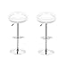 Lot de 2 tabourets de bar pivotant Chaise en plastique avec repose-pieds réglable en hauteur de cuisine tabourets de bar blanc