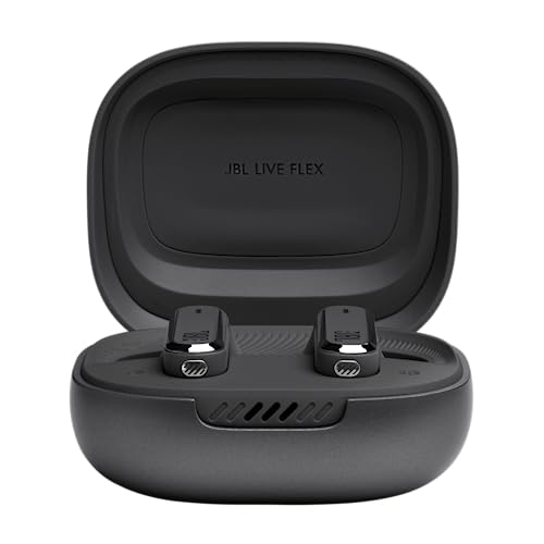 JBL Live Flex – In-Ear-Bluetooth-Kopfhörer mit 40 Stunden Akkulaufzeit – Geräuschunterdrückung und wasserdicht – Schwarz – Ansicht 2