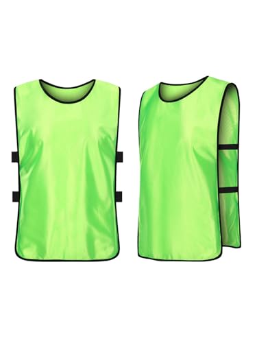 Kaerm 14 Colores Entrenamiento Babero Deporte Chaleco Niños Fútbol Deportes Baberos Para Netball Fútbol Equipo Entrenamiento, Verde brillante., 110-140