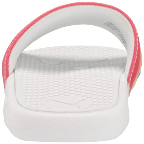 PUMA PUMA Cool Cat Slide Sandal, White-Dandelion-Vibrant Orange, 11 US Unisex Little Kid