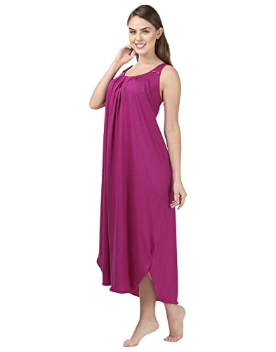 Image of BLAZON Women's Cotton Hosiery Solid Maxi Nighty Slip (Pack of 2) Available Sizes: S, M, L, XL, 2XL, 3XL, 4XL, 5XL