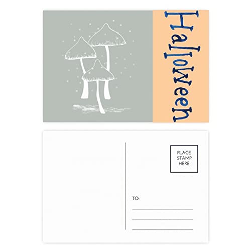 Cartes postales Halloween champignon gris (x20) pour correspondance automnale unique