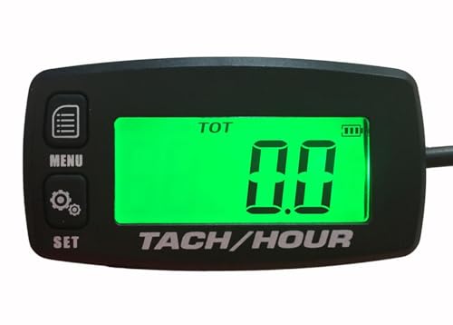 Tach Hour Meter Tachometer RPM Backlit Display OZ-USA® Motorcycle ATV Dirtbike Buggy Outboard mototcycle Boat Works with All Gas Powered Engines