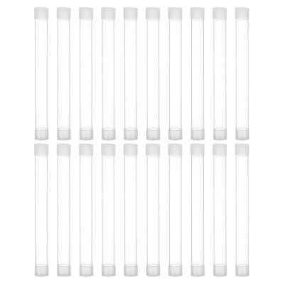 WRITWAA 20pcs Thermometer Protective Tubes 15x150mm Large Flat Storage Containers with Plastic Cases and Caps for Travel and Everyday Use