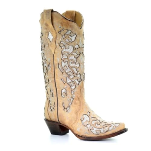 Lmtossey Retro diamant holle bloem westerse cowboy laarzen puntige teen hoge hak rijder laarzen grote vrouwen laarzen - Afbeelding 6