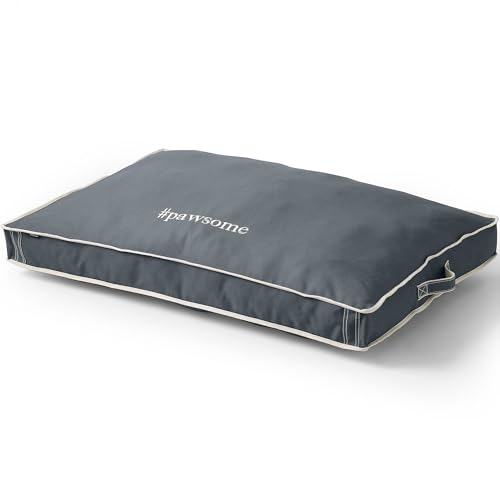 Lands' End Rectangular Canvas Dog Bed Cover Gray Large