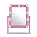 Produktbild Hollywood beleuchteter Make-up Kosmetikspiegel mit 13 dimmbaren Glühbirnen Badezimmer Rasierspiegel Kosmetikspiegel Touch Control Pink dekorativer Spiegel