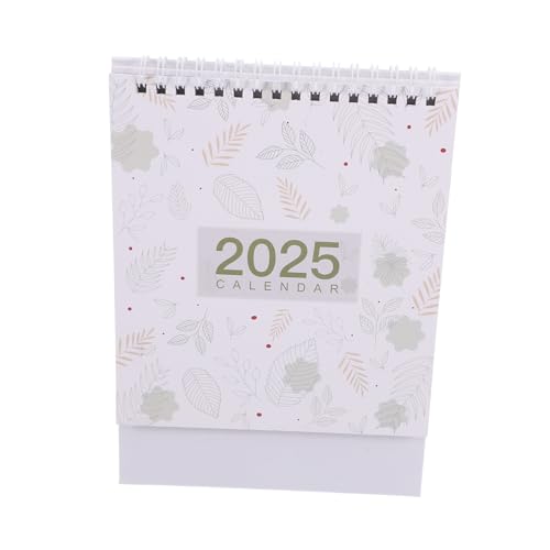 WOONEKY 年卓上スパイラルバインディングカレンダー オフィス用小型スタンディングデスクカレンダー 予定管理向けシンプルデザイン 学校