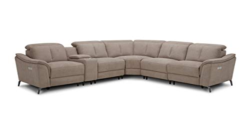 Limari Home Soren Collection Modern Style Fabric Upholstered Sectional Sofa with 3 Power