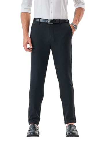 Image of SNITCH Men Formal Trousers | Tailored Pleated Design with Regular Fit & Smooth Texture | Premium Polyester Blend for Office, Meetings & Special Occasions