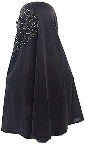 Floral Muslim Hijab for Women Chiffon Islamic Head Scarf Long Lace Flower Head Wrap Scarves Instant Full Cover Turban3