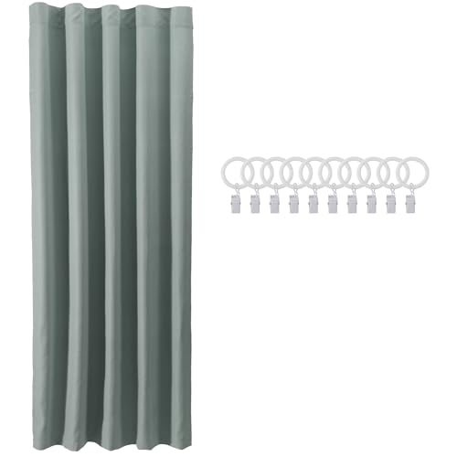 JEMIDI Cortinas Termicas - Cortinas Opacas Termicas Grises de Protección para el Frío 140 x 240 cm - Forro Termico para Cortinas con Ganchos - Anillos 2,5 cm diámetro - Gris