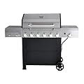Amazon Basics Freestanding Gas Grill with Side Burner, 6 Burner (66,000 BTU)