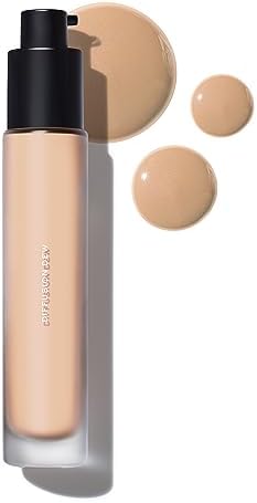 MAKE Beauty Diffusion Dew Skin Tint. Sheer to Medium Coverage Radiant Finish. Blurring, Smoothing, and Brightening for Glowing Complexion. Enhanced with Niacinamide and Adenosine. Neutral 02