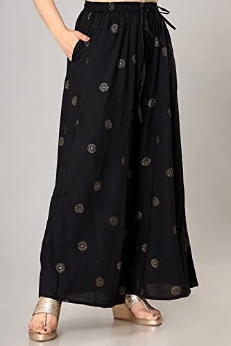 Image of Rayon Gold Print Skirt Palazzo || Rayon Palazzo || Skirt Palazzo || GOLDPRINT Skirt Palazzo || Multicolour