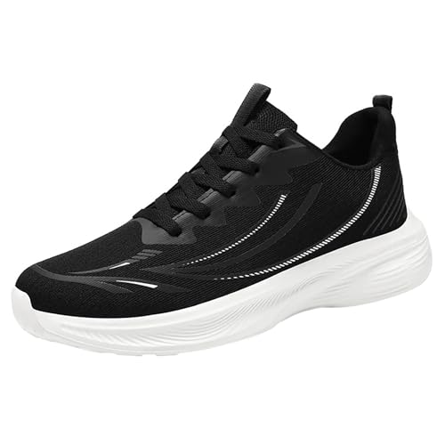 Zapatillas de deporte para hombre, zapatillas de caminar, transpirables, cómodas, para fitness, al aire libre, tenis, jogging, gimnasio, entrenamiento, senderismo, tiempo libre, Negro , 39 EU
