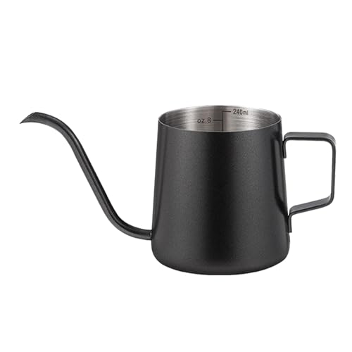 Hervidor de café para verter sobre - Hervidor de agua con pico de cuello de cisne manual de 250 ml con báscula | Cafetera de goteo ideal para café y té | Cafetera de goteo manual portátil para uso en