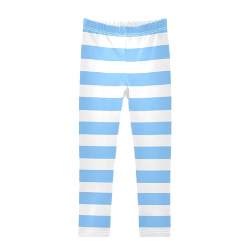 DOMIKING Lake Blue Girl's Leggings Pants Kids' Yoga Pants Stretchy Active Legging 4 Years