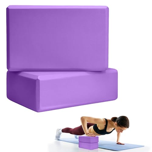 Image of Septo 2 Pcs Yoga Blocks, 9x6x3 Inch Foam Blocks for Pilates | High density EVA foam Yoga Props lightweight non-slip surface for meditation stretching balance training