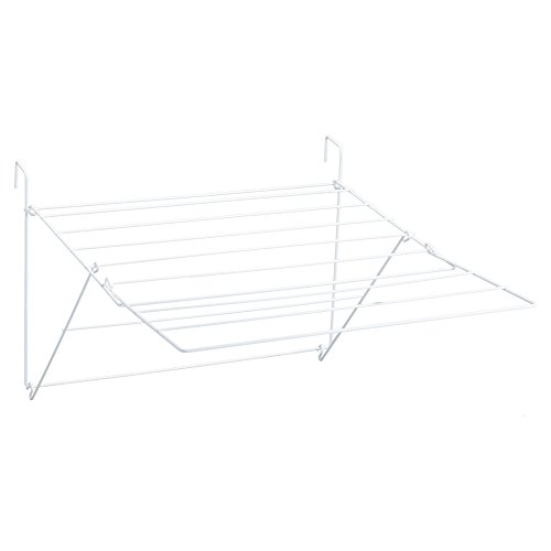 Sauvic 88827-Séchoir de Balcon plastifié Blanc, Extensible, 61 x 87 x 32 cm.