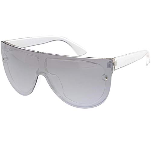 Image of zeroUV 80s Baseball Sunglasses, Mirrored Men Sports Glasses, Women Goggles for Cycling, Wraparound Visor Shield