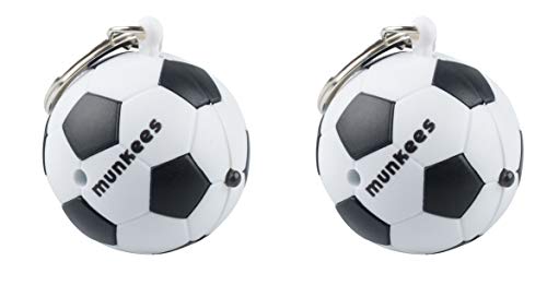 munkees 2X Schlüsselanhänger mit Led Licht, Fussball Fun Gadget, 11069