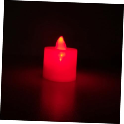 Velas LED rojas sin llama de plástico con batería VALICLUD 7