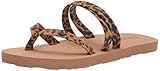 Volcom Girls Easy Breezy Big Girls Thong Flip Flip Sandals, Cheetah, 3 Kid