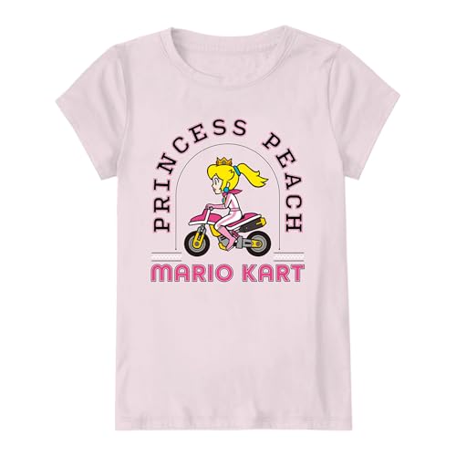 Image of Nintendo Girls Princess Peach Shirt - Mario, Zelda, Kirby, Princess Peach and Donkey Kong Girls Short Sleeve Tee