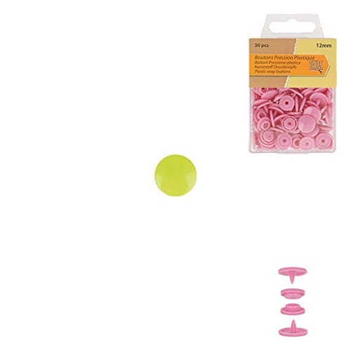 MEDIAC Boutons Pression Plastique 12Mm30P, Vert ANIS, Taille 12mm