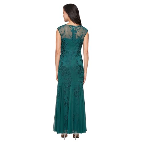 Image of Alex Evenings Women's Long Length Fit and Flare Mother of the Bride Dress with Godet Detail (Petite and Regular Sizes)