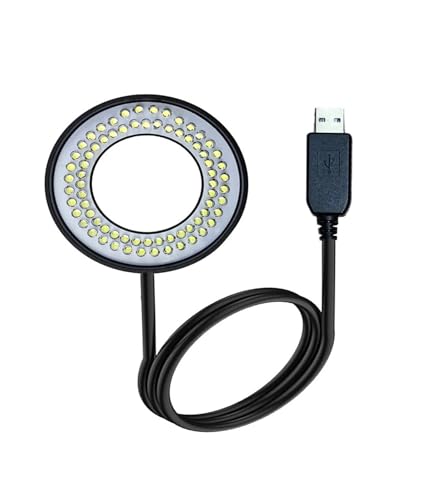 顕微鏡リングライト USB 5V RGB LED リング統合ライト照明器 調整可能なフォーカスランプソース 単眼 双眼 三眼 実体顕微鏡 オ顕微鏡ビデオカメラ用(1_USB 72 LEDS)