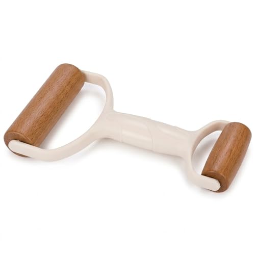 QZKJQDD Nudelholz Teigroller Nudelholz Holz Teigroller Klein Rolling Pin Nudelholz Klein Teigroller Holz Teigrolle Geeignet zum Backen und Kochen in der heimischen Küche (Elfenbeinweiß)