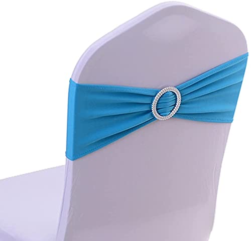 CNFQ - Nudos de Silla elástica (50 Unidades, sin Necesidad de atarse, decoración de Boda, Fiesta Bautismo (50, Azul Lago)