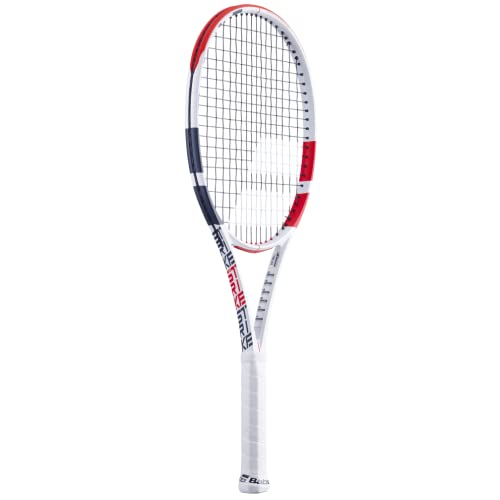Babolat Pure Strike 100 Tennis Racquet (3rd Gen) - Strung with 16g White Babolat Syn Gut at Mid-Range Tension