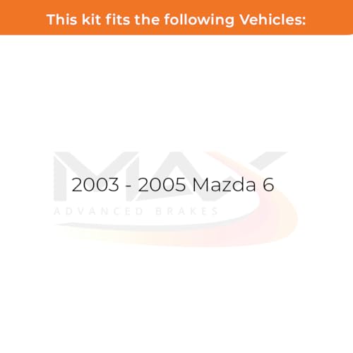 Image of Max Advanced Brakes Front Brake Kit Compatible With 2003 2004 2005 Mazda 6 Replacement Geomet Coated OE Disc Brake Rotors and Ceramic Brake Pads