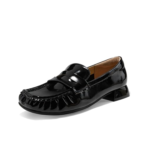 Arromic Penny Loafers for Women 2024 Comfortable Womens Loafers for Work Slip-Ons Leather Driving Shoes Casual Fashion Black