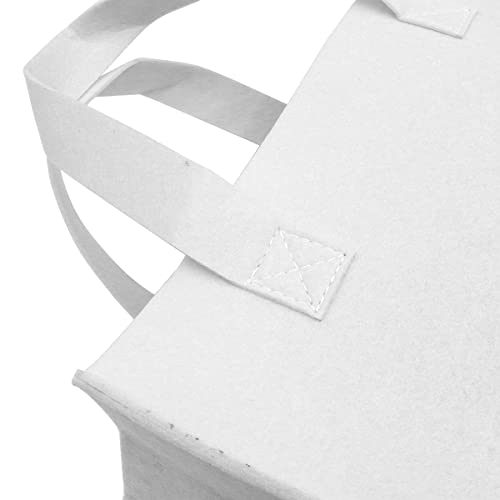 Sac en feutre de laine blanc x3 pour document et courses du quotidien