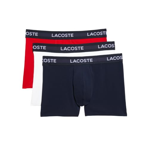 Lacoste Men's Cotton Stretch Print Animation Trunks, 3-Pack