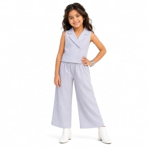Image of The Magic Wand Woven Digital Printed Co-ord Set For Kids Girls, Sleeveless Top With Palazzo Pant Two-Piece Western Stylish Clothing Set For Festivals