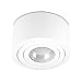 Produktbild lambado® Flache LED Aufbauleuchte für Feuchtraum/Deckenstrahler inkl. 230V 5W Spots dimmbar - Wasserschutz für Bad & Außen - Aufbaustrahler IP44 in weiss