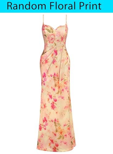 Image of VFSHOW Womens Sexy Formal Ruched Fitted High Slit Bodycon Maxi Dress Spaghetti Strap Sweetheart Cocktail Prom Evening Gown