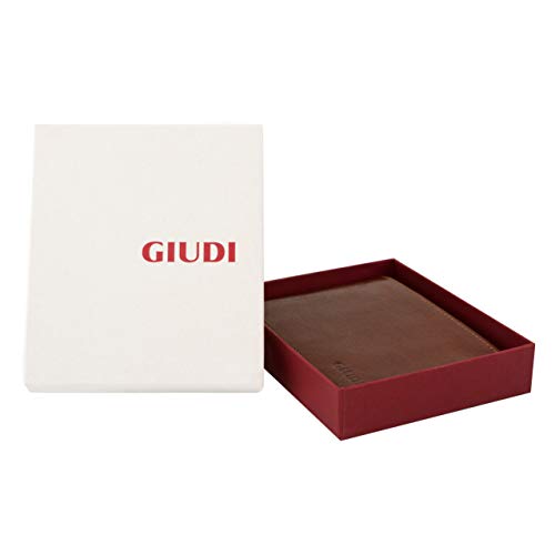 Giudi Elegant Bifold Men's Wallet Made in Italy - Soft Touch Genuine Leather - 2 Cash Pockets - 8 Card Holders Slots - Beautiful Brown Color - Excellent Expensive Gift for Man2